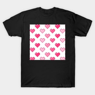 Pixel Heart Pattern T-Shirt